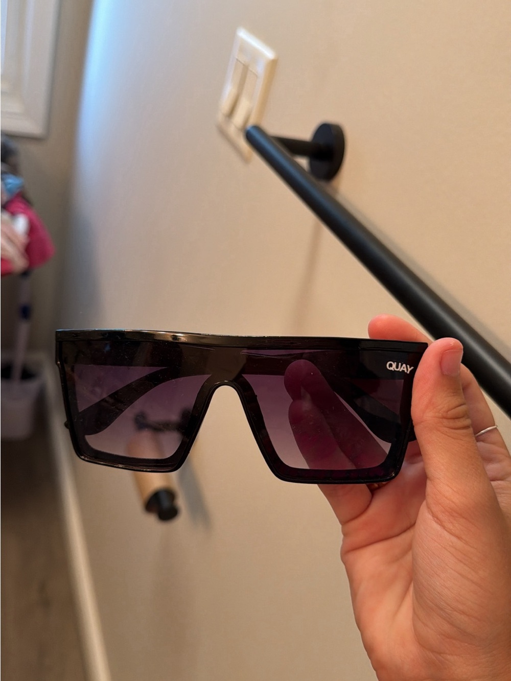 Quay Australia Men Accessories Black Shield Sunglasses DUPE